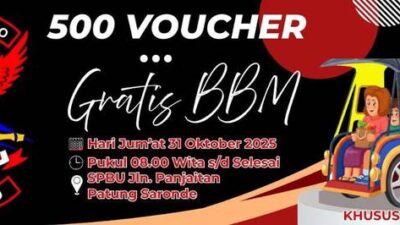 Peringati Hari Sumpah Pemuda, GRIB Jaya Gorontalo Bagikan Ratusan Voucher BBM untuk Pengemudi Bentor