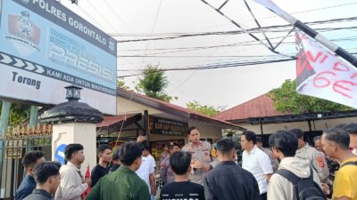 GPMBB Laporkan pelaku Tambang Ilegal Mootilango dan Tolangohula di Polres Gorontalo 